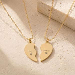 Break Apart Heart Necklace, Cat Memory Necklace, Dog Memory Necklace