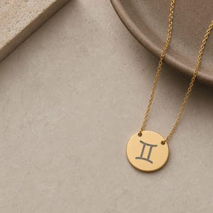Naszyjnik z monetą Bliźniąt, Wisiorek Bliźniąt, Naszyjnik z monetą zodiaku zdjęcie 6