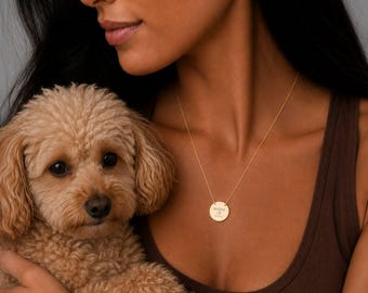 Personalized Dog Memory Necklace, Paw Heart Necklace, Puppy Paw Pendant