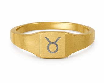 Taurus Ring, Constellation Ring, Small Signet Ring