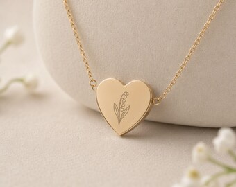 Lily of the Valley Necklace, May Flower Necklace, Dainty Lily Necklace, Tiny Lily Pendant
