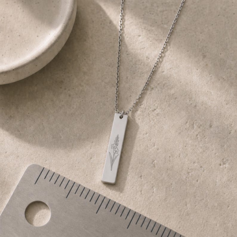 Gladiolushalsband, Gladiolushänge, Gladiolusberlock Stainless Steel (No coating)