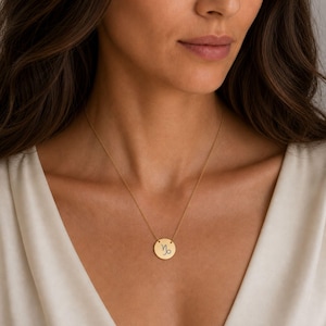 Capricorn Coin Necklace, Zodiac Coin Pendant, Birth Sign Necklace,
