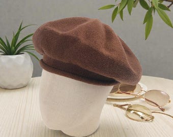 Vintage 1960s Brown Mink Fur Flat Cap - Audrey Hepburn Inspired Winter Hat Vintage 1960s Brown Mink Fur Flat Cap - Audrey Hepburn  main image 3