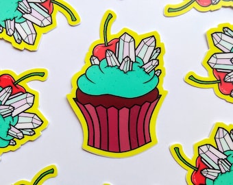 Cupcake Sticker, Sticker, cupcake, baker Gifts, crystal Sticker, planner Stickers, Bumper Sticker, cake Sticker, crystals, cake decorator