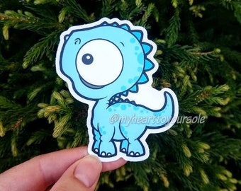 Dinosaur Sticker, Sticker, Dinosaur, Blue Sticker, Cartoon Sticker, Cartoon