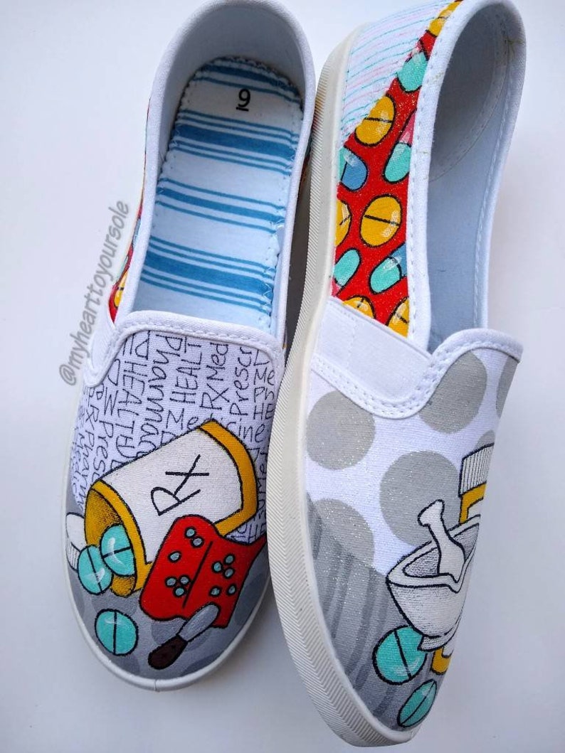 Pharmacy shoes custom shoes painted shoes pharmacy | Etsy