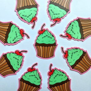 Cupcake Sticker, Sticker, cupcake, baker Gifts, mountain Sticker, planner Stickers, Bumper Sticker, mountain art, crystals, cupcake art image 4