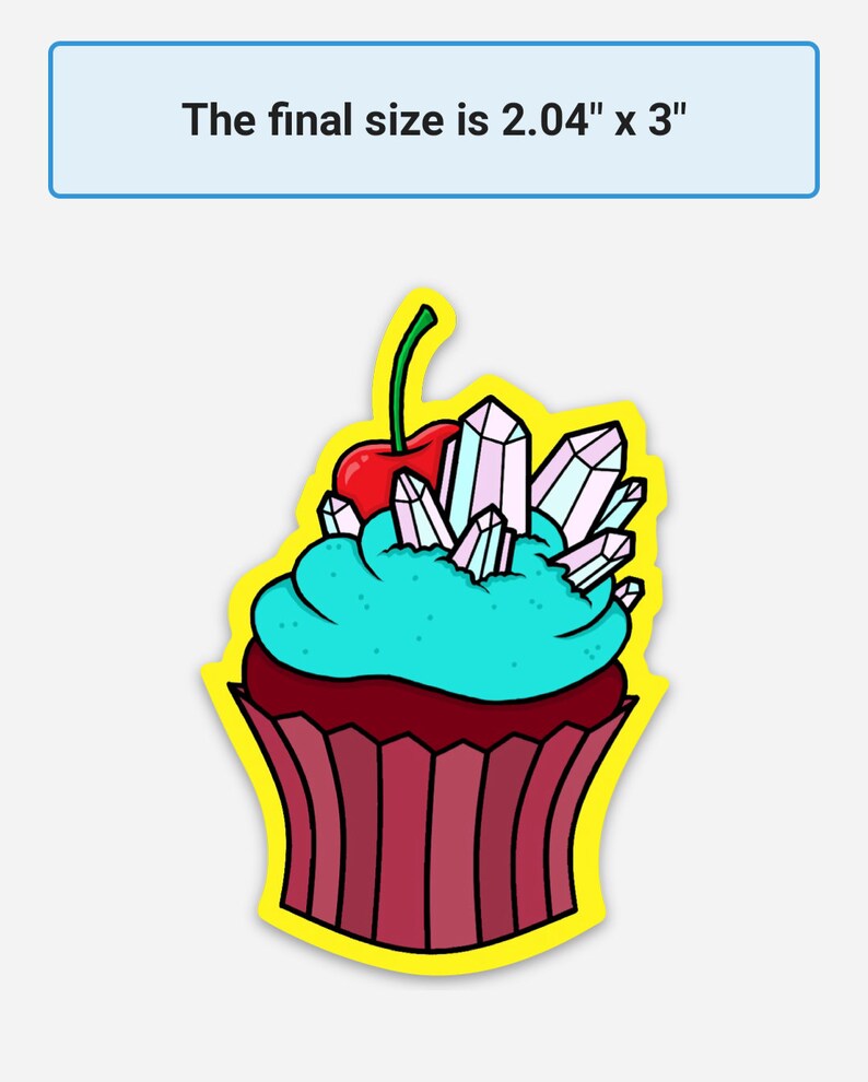 Cupcake Sticker Sticker Cupcake Baker Gifts Crystal Etsy