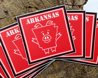 Arkansas Sticker, Sticker, hog, sticker Gifts, hog Sticker, planner Stickers, Bumper Sticker, pig sticker, arkansas gifts, local art