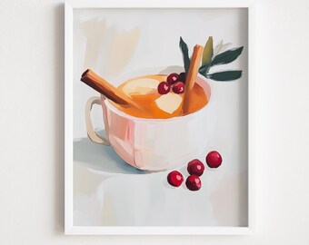 Spiced Autumn Cider Print: Digital Download Pastel Fall Wall Art