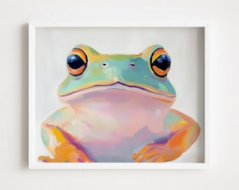 Pastel Toad Print: Digital Download Whimsical Nature Wall Art