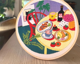 Bordado para mesa de comedor