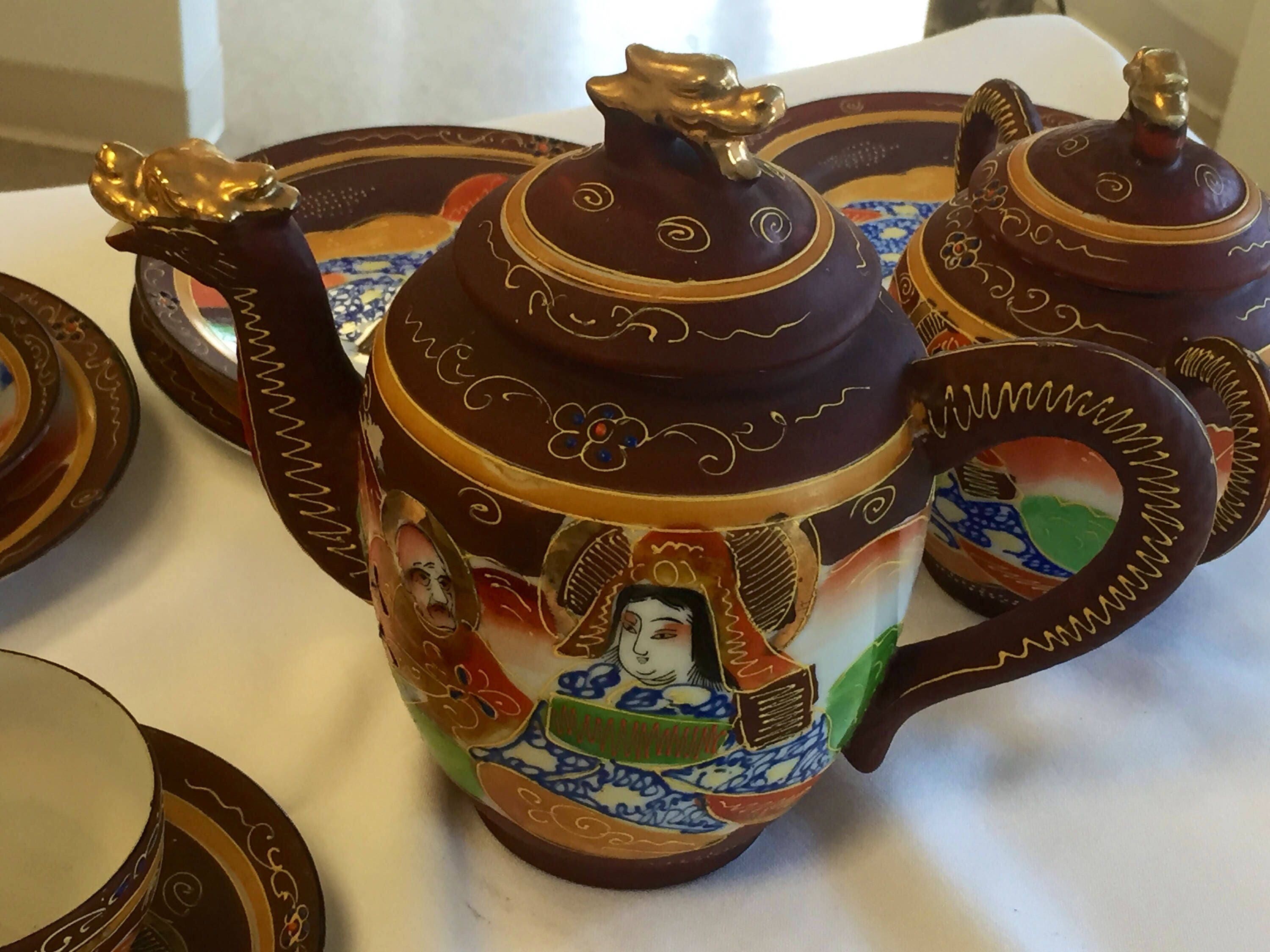 Vintage Hand Painted Japanese China Tea Set Geisha Girl Etsy Australia