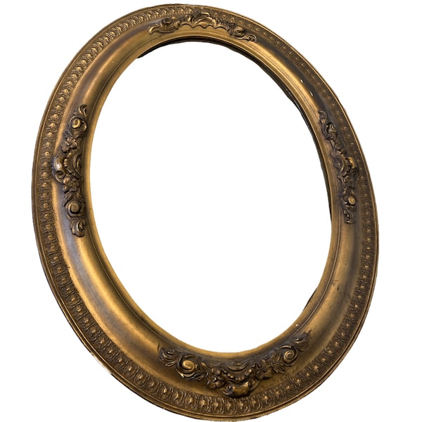 Antique Oval Picture Frame With Bubble Glass Etsy