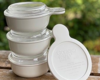 White Grab It by Corning Ware, Heat n Serve Single Serving Bowl with or without lid, Corning Ware P-150-B