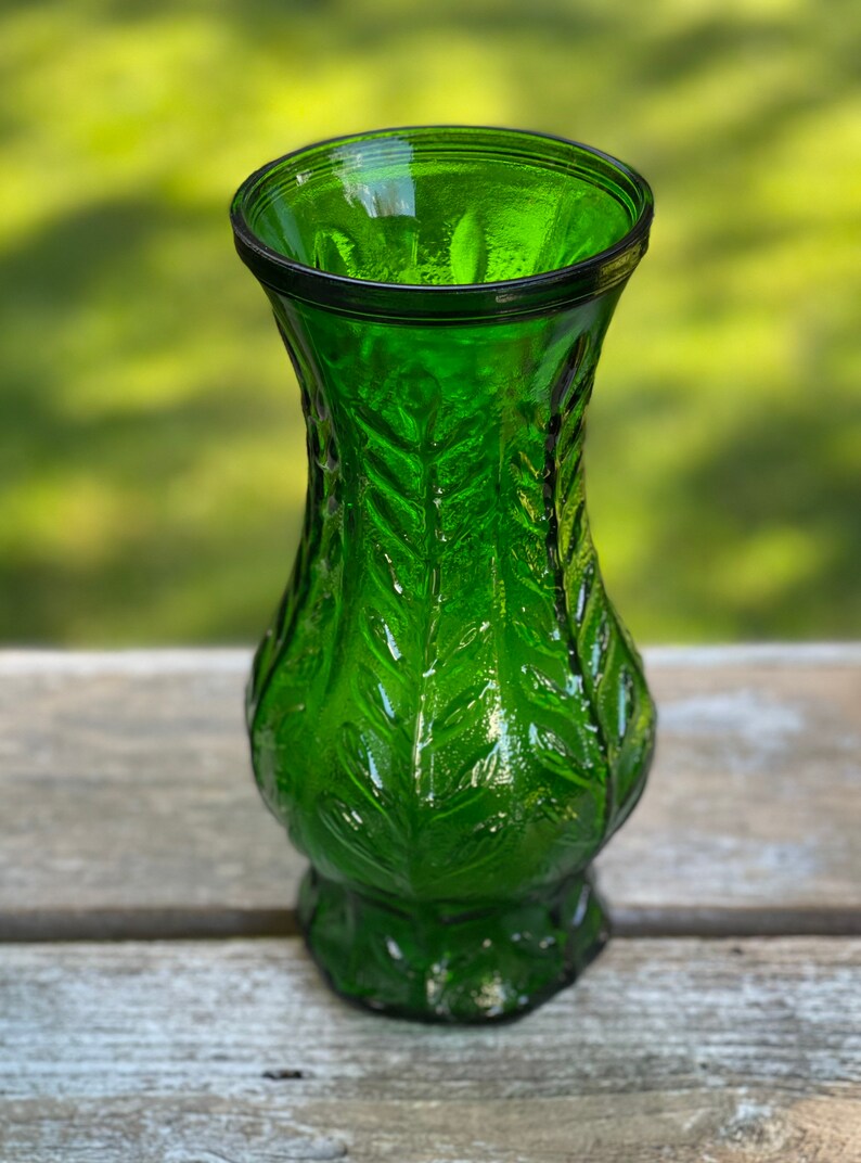 Large Green Glass Vases Choice Mid Century Vases Etsy