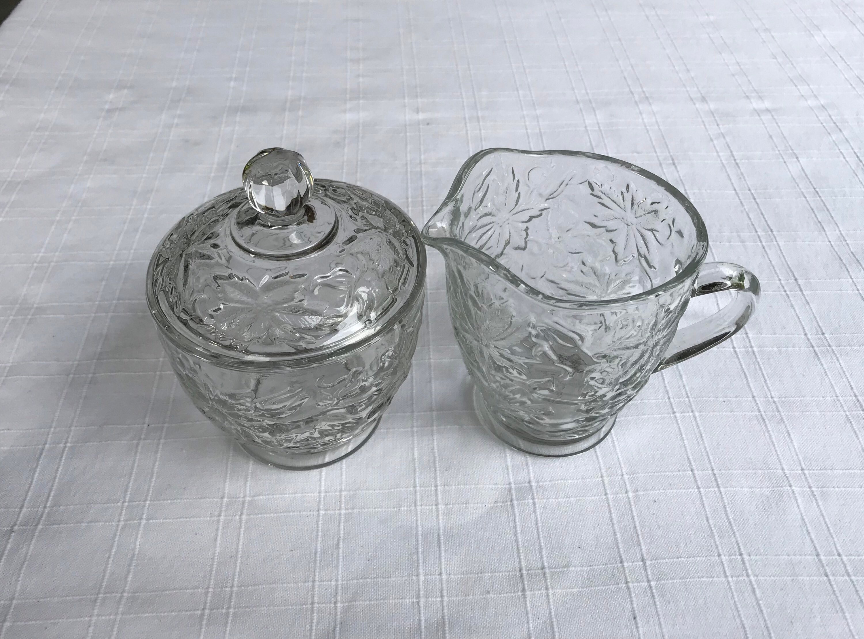 Princess House Fantasia Crystal Sugar Bowl and Creamer Set | Etsy