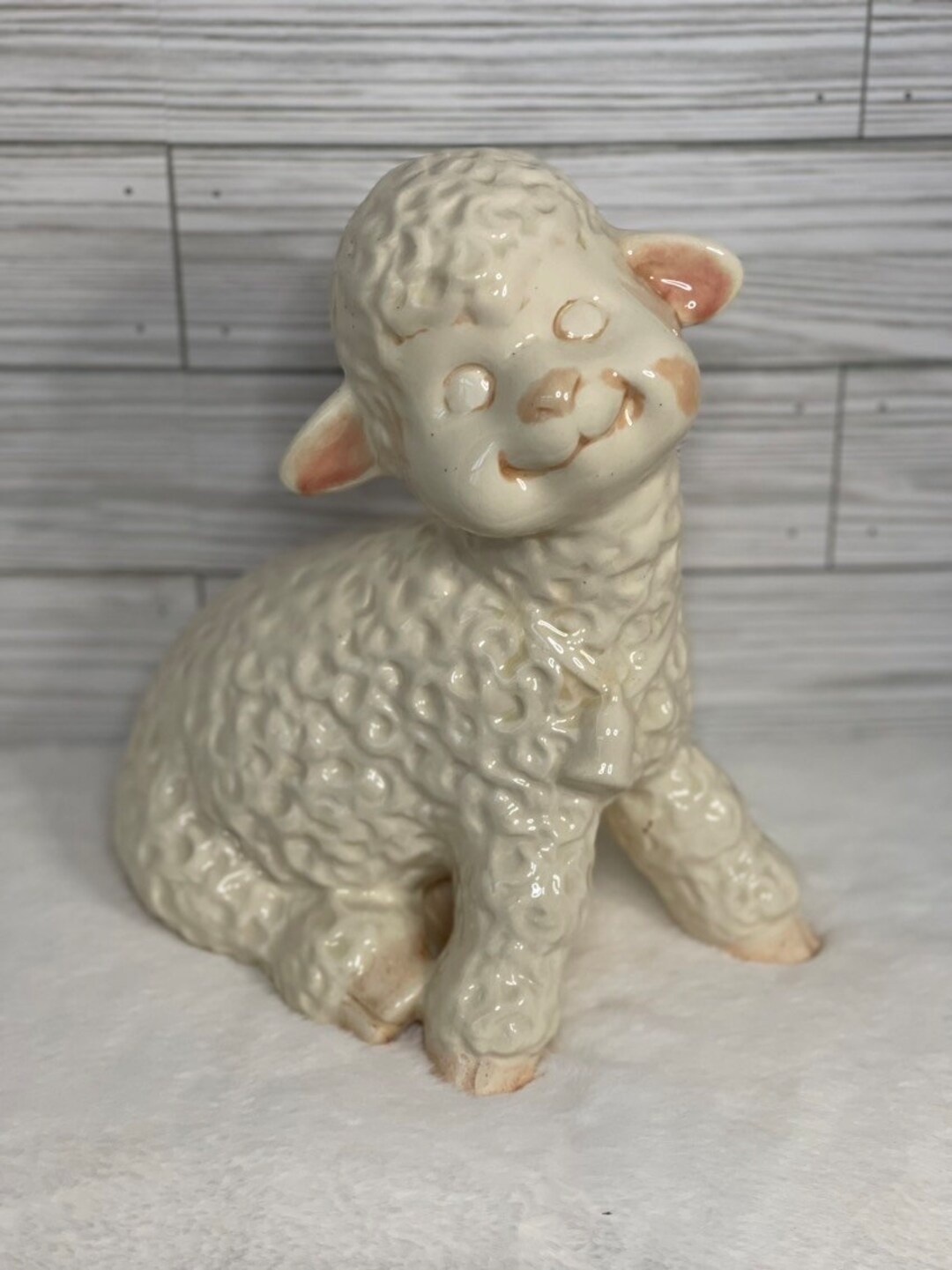 Large Ceramic Lamb Figurine, Hobbyist Art, 1971 Etsy