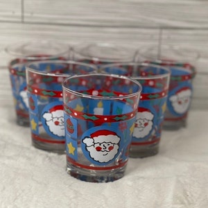 Merry Christmas Irish Coffee Glasses by Libbey, Santa Claus, Ho Ho