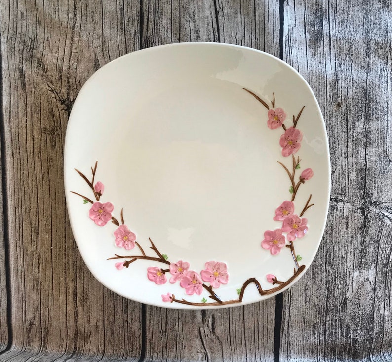 Peach Blossom Dinner Plates Set Poppytrail by Metlox Etsy