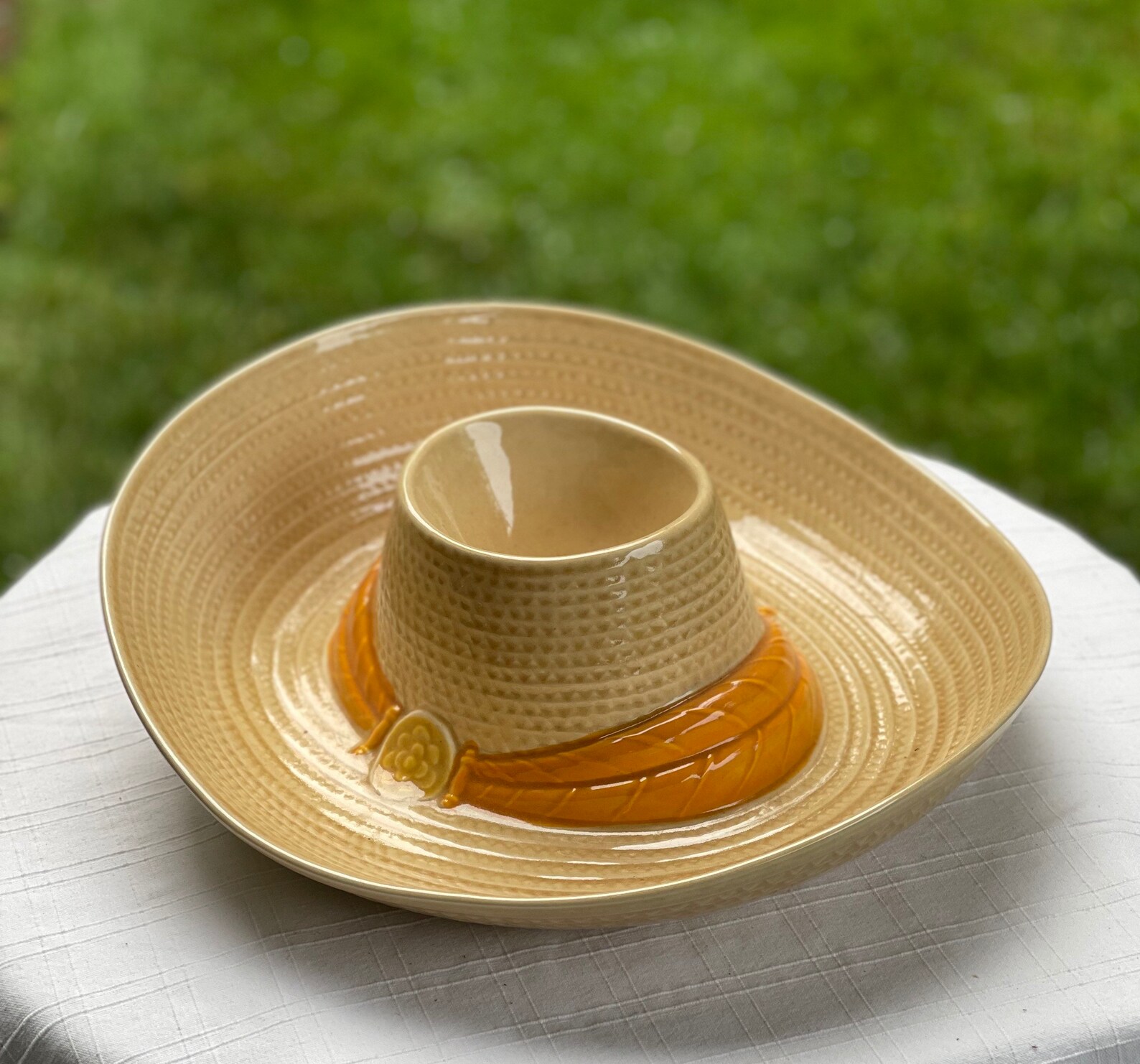 Ceramic Cowboy Hat/Sombrero Chip and Dip Platter Etsy