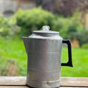 Vintage Aluminum Coffee Old Fashioned Coffee Percolator Vintage
