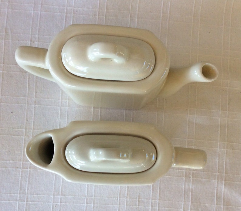 Restoration Hardware TEA FOR TWO Pair White Stoneware Teapots Etsy