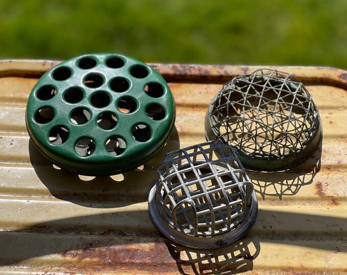 Collection of Metal Flower Frogs, Flower Arranger Set of 3 Etsy