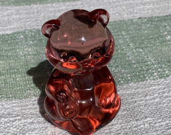 Fenton Pink Glass Bear Figurine