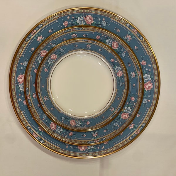 Grand Terrace Plates by Noritake, Vintage Dinner Plates, Salad Plates, Bread Plates