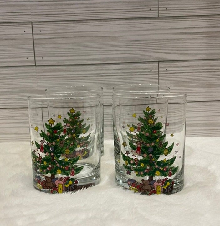 Spode Christmas Tree Glassware - Set of 4 -Made of Glass – Gold