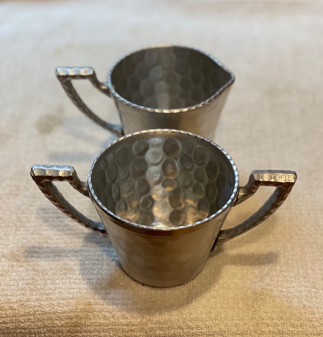 Hand Aluminum Sugar Bowl and Creamer, Everlast Metal 7007 Etsy