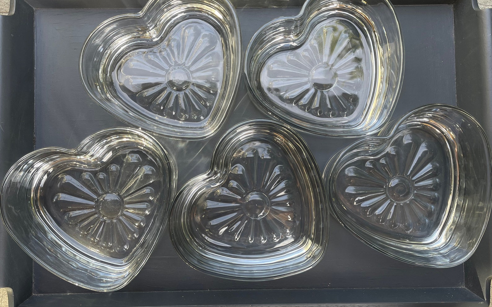 Glass Heart Shaped Bowl Candy Dish Trinket Dish Etsy