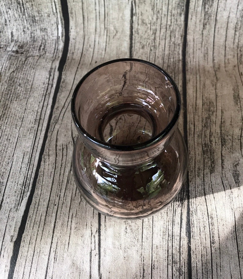 Large Bulb Forcing Vase Glass Vase Amethyst Vase Etsy