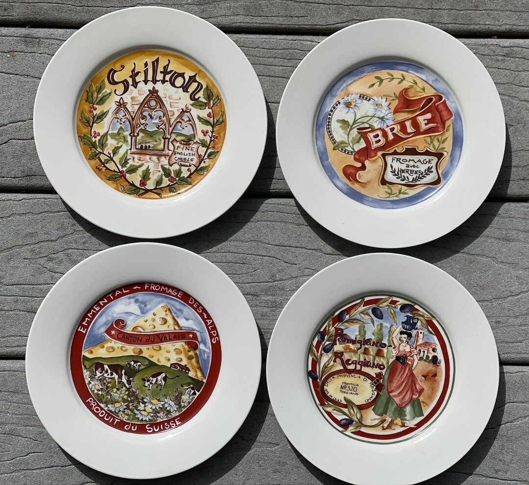 Restoration Hardware Salad / Dessert Plates Cheese Varieties Etsy