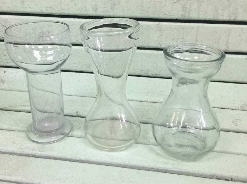 Trio Of Bulb Forcing Vases Bud Vases Etsy