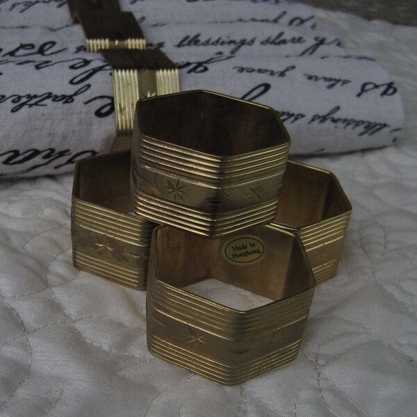 Brass Napkin Rings Etsy