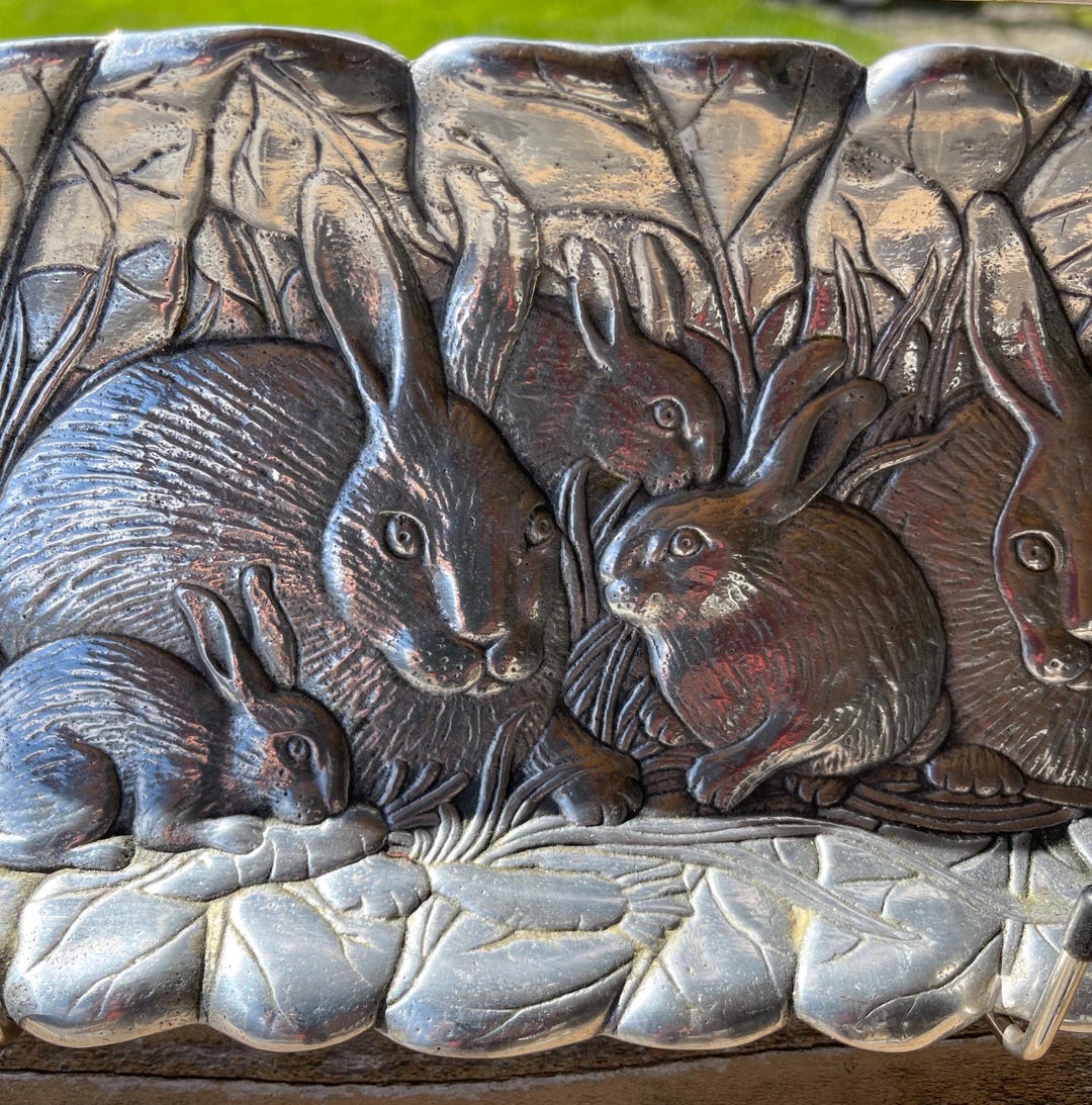 Arthur Court Rabbit Motif Long Serving Tray Rabbits in Relief - Etsy