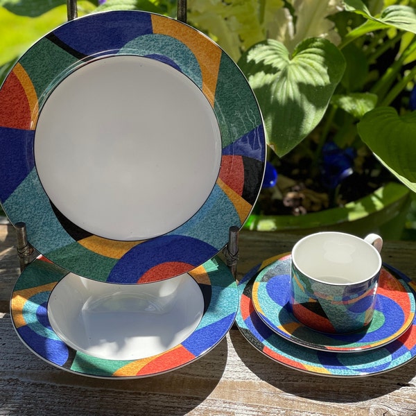 Victoria Beale Accents Dinnerware Set, Dinner Plate, Luncheon Plate, Rimmed Bowl, Cup and Saucer, Sets of 5 pieces or Pieces Individually