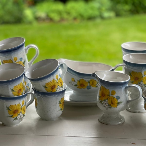 Mikasa Country Club CA 503 Dishes, Completer Pieces, Mugs, Cups, Goblets, Creamer & Sugar, Gravy Boat