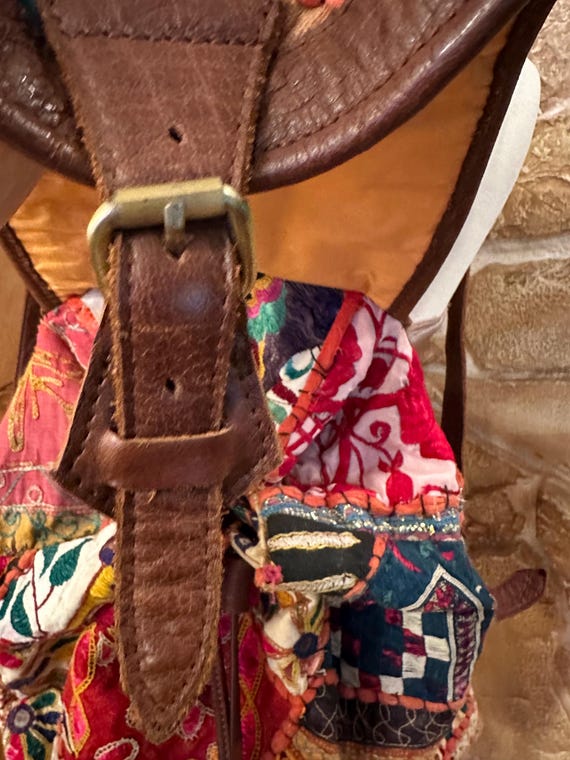 Boho Raj Repurposed Patchwork Quilted Handmade Kn… - image 7