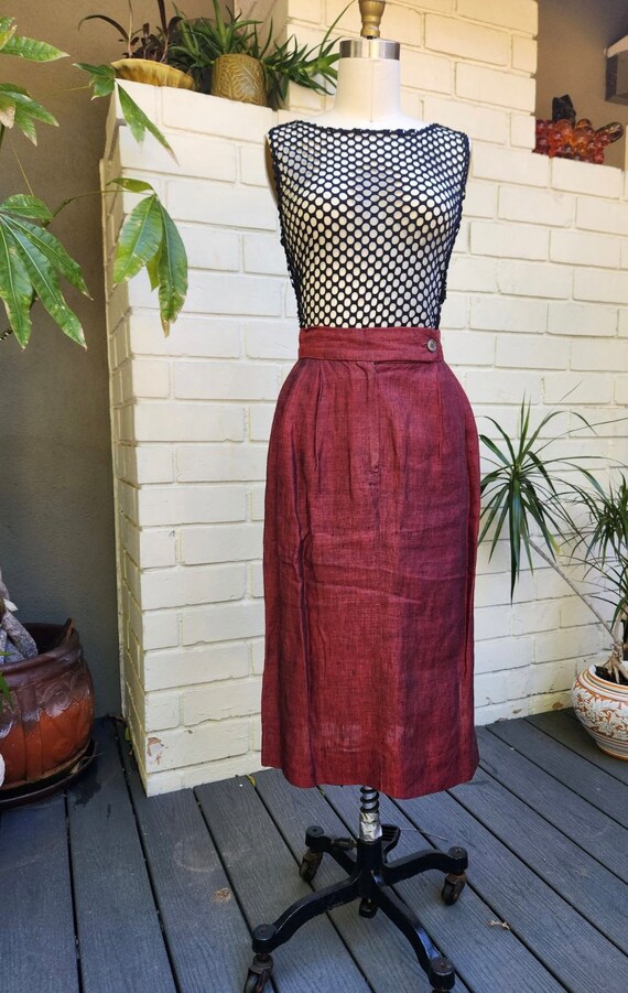 Perry Ellis!! Lightweight Rust Linen Suit - image 4