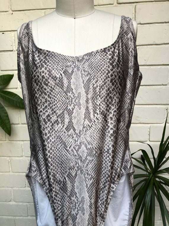 NORMA KAMALI Python Snake Print Tank Swimsuit - image 1