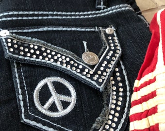 Peace Denim Jeans - Etsy