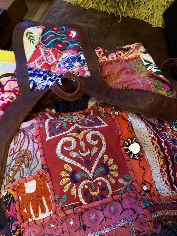 Boho Raj Repurposed Patchwork Quilted Handmade Kn… - image 6