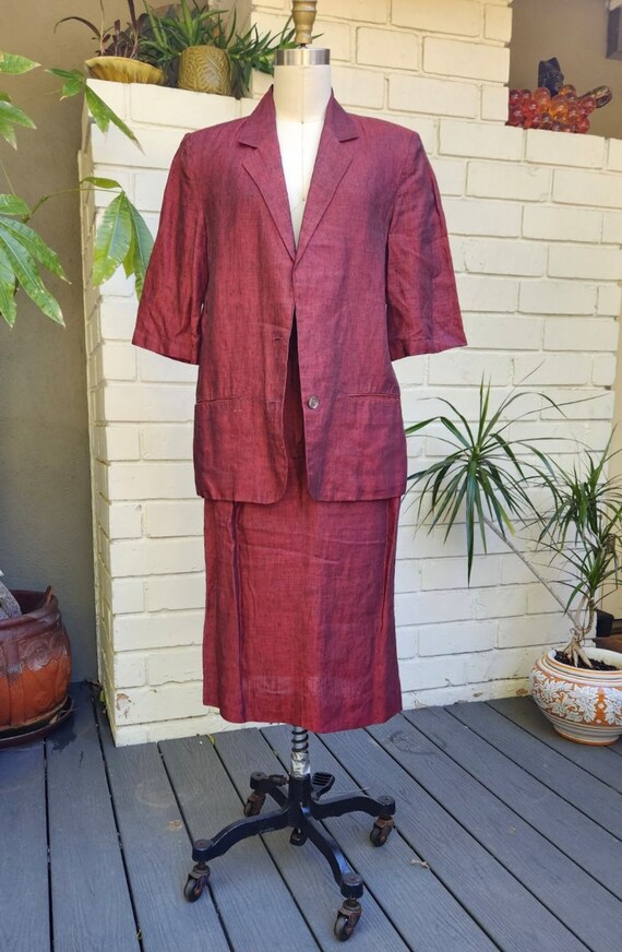 Perry Ellis!! Lightweight Rust Linen Suit - image 6