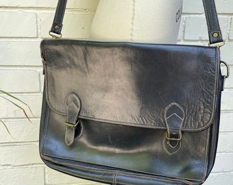 Norma Kamali Italian Leather School Messenger Bag