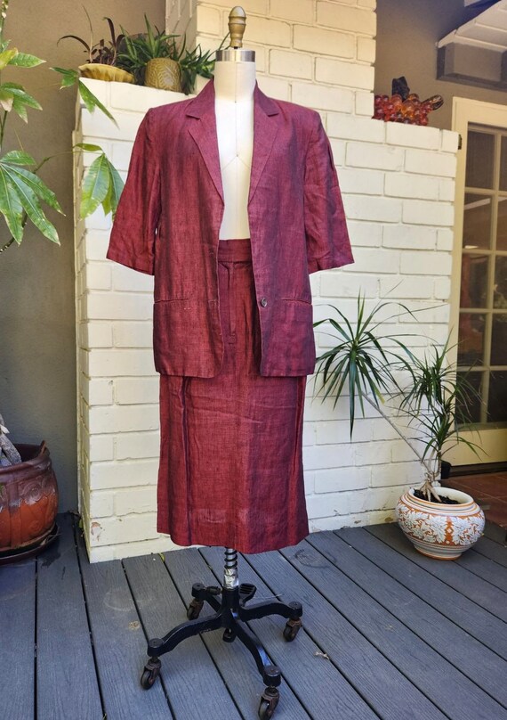 Perry Ellis!! Lightweight Rust Linen Suit - image 5