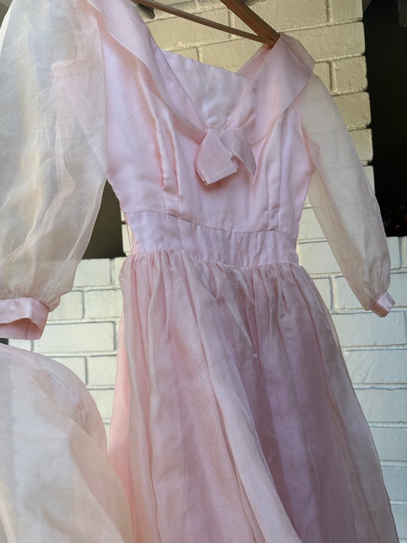 60's Princess Fairy Soft Pink Party Dress in Shee… - image 5